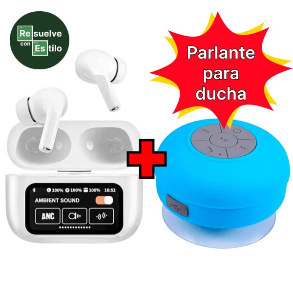 Audifonos con pantalla táctil más parlante de ducha