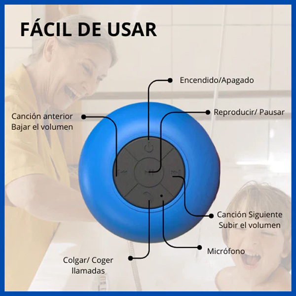 parlante para la ducha fácil de usar