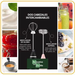 Batidor portátil blanco explicación de cabezales